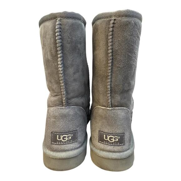 UGG Classic Short II Gray Shearling Boot Suede Women size 8 - Picture 5 of 7